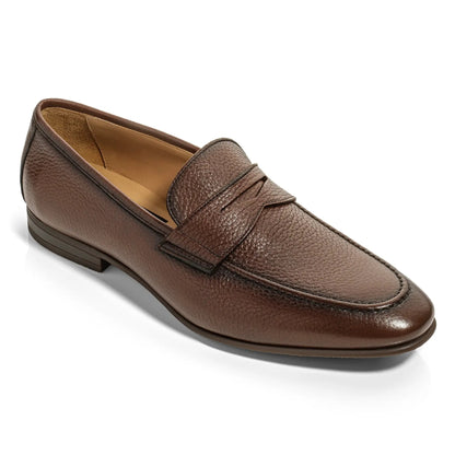 To Boot New York Merritt Brown Deerskin Leather Penny Loafer Slip-On