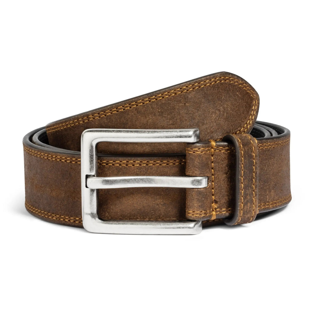 To Boot New York Mid Brown Waxed Suede Casual Belt