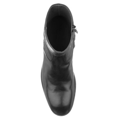 To Boot New York Nils Black Calf Leather Plain Toe Zip Boot