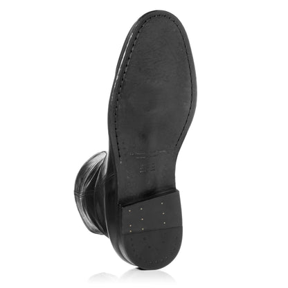 To Boot New York Nils Black Calf Leather Plain Toe Zip Boot