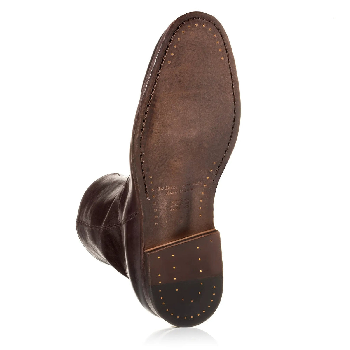 To Boot New York Nils Dark Brown Calf Leather Plain Toe Zip Boot