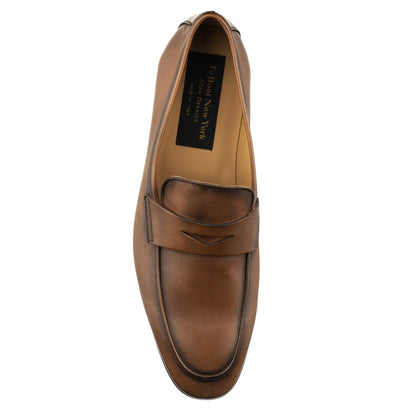To Boot New York Keats Cognac Calf Slip-on Penny Loafer