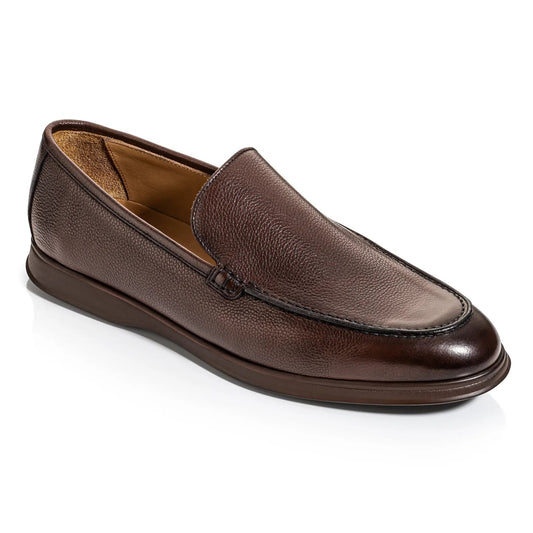 To Boot New York Kendall Brown Pebble Grain Luxury Casual Loafer