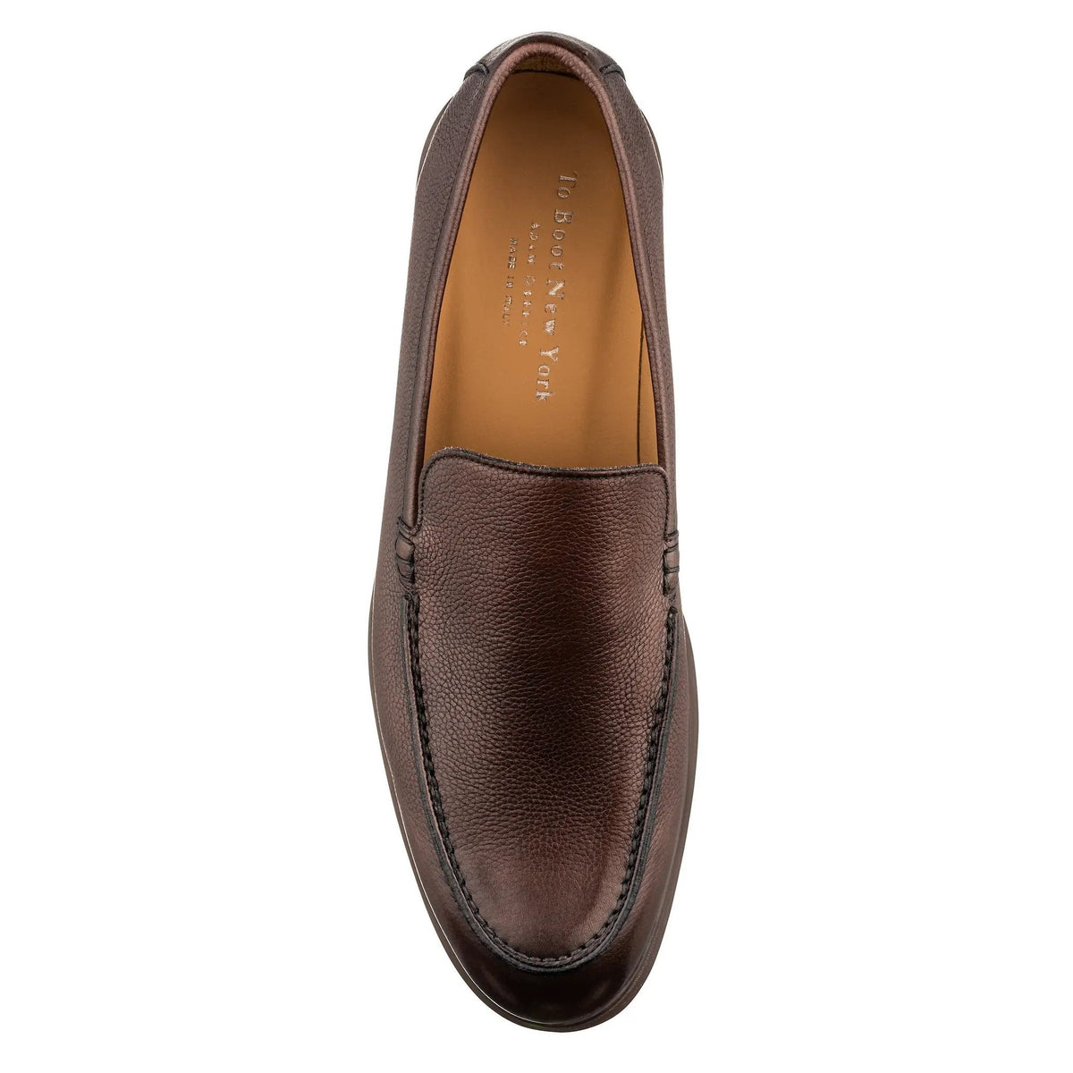 To Boot New York Kendall Brown Pebble Grain Luxury Casual Loafer