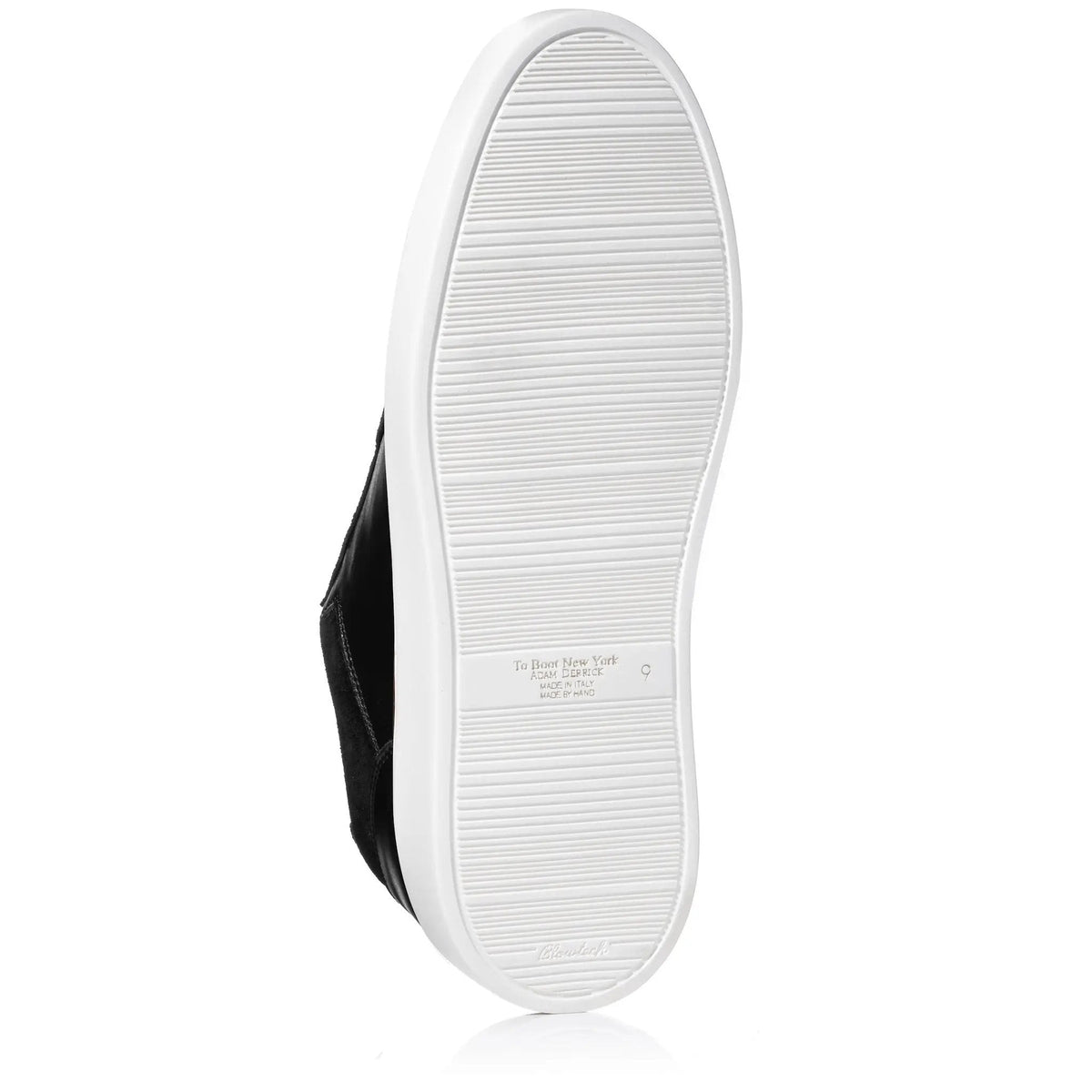 To Boot New York Oakmont Black Leather & Suede Luxury Low-Top Sneakers