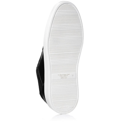 To Boot New York Oakmont Black Leather & Suede Luxury Low-Top Sneakers