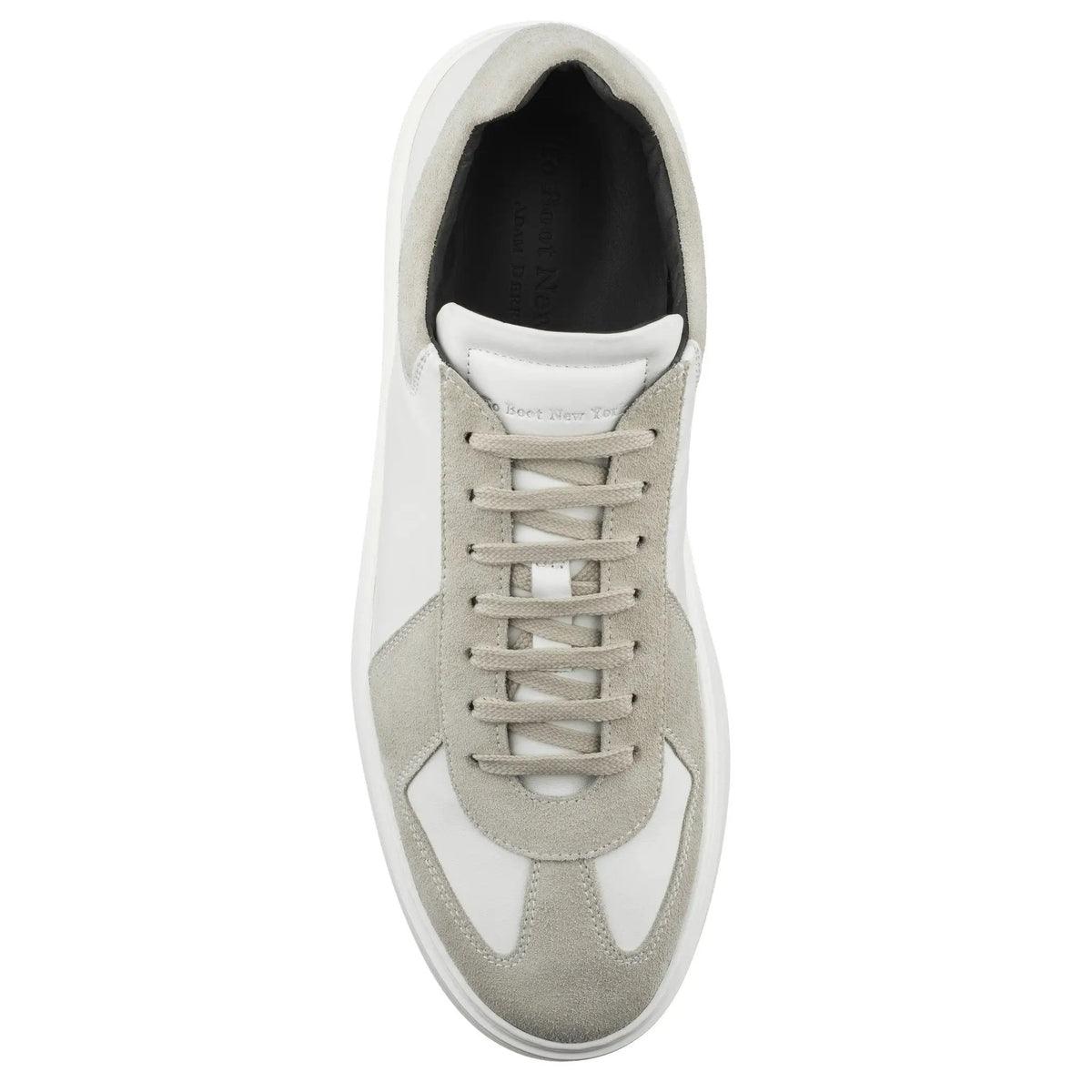 To Boot New York Oakmont White Leather & Suede Luxury Low-Top Sneakers