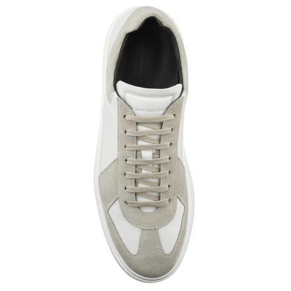To Boot New York Oakmont White Leather & Suede Luxury Low-Top Sneakers