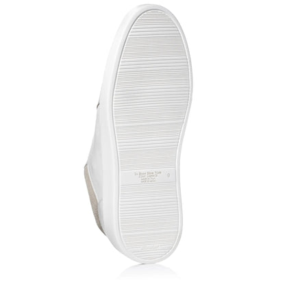 To Boot New York Oakmont White Leather & Suede Luxury Low-Top Sneakers