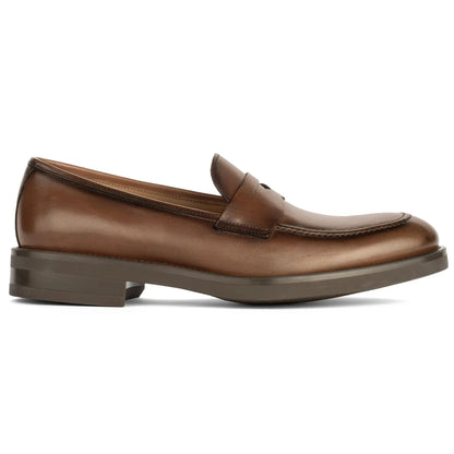 To Boot New York Simon Burnished Tan Calf Leather Penny Loafer