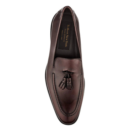 To Boot New York Maurizio Bordeaux Calf Tassel Loafer