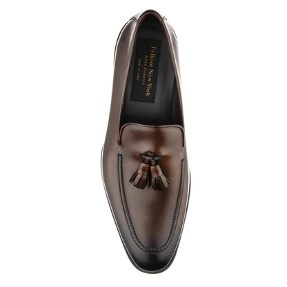 To Boot New York Maurizio Dark Brown Calf Tassel Loafer