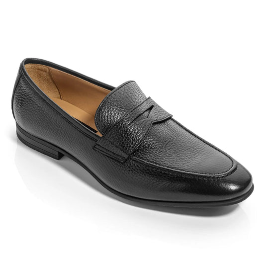 To Boot New York Merritt Black Deerskin Leather Penny Loafer Slip-On