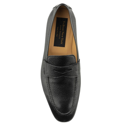 To Boot New York Merritt Black Deerskin Leather Penny Loafer Slip-On