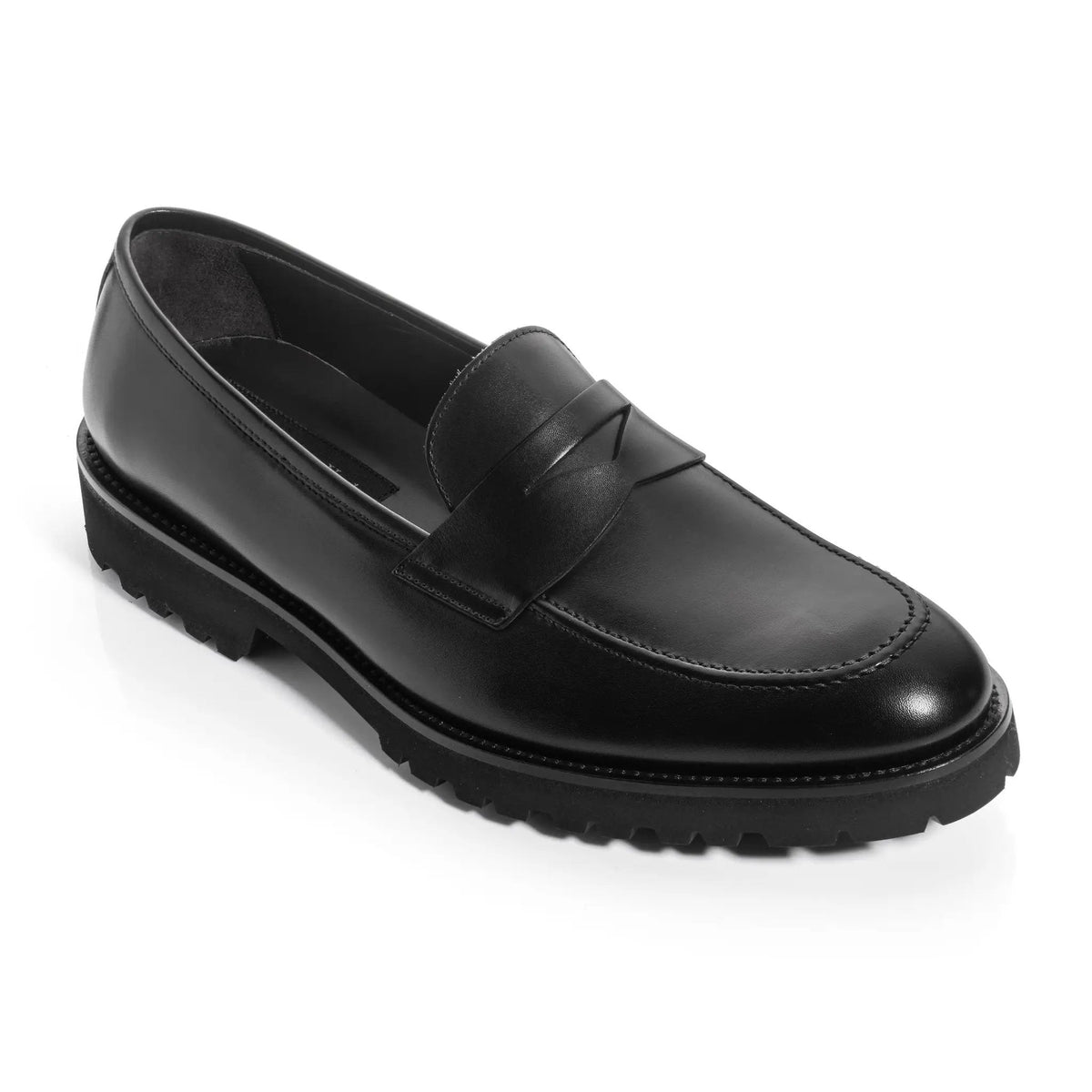 To Boot New York Nino Black Calf Lug Sole Penny Loafer