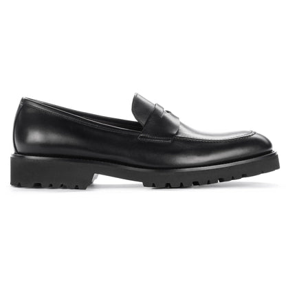 To Boot New York Nino Black Calf Lug Sole Penny Loafer