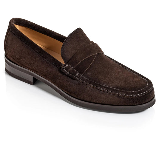 To Boot New York Spalding Dark Brown Suede Penny Loafer