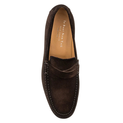 To Boot New York Spalding Dark Brown Suede Penny Loafer